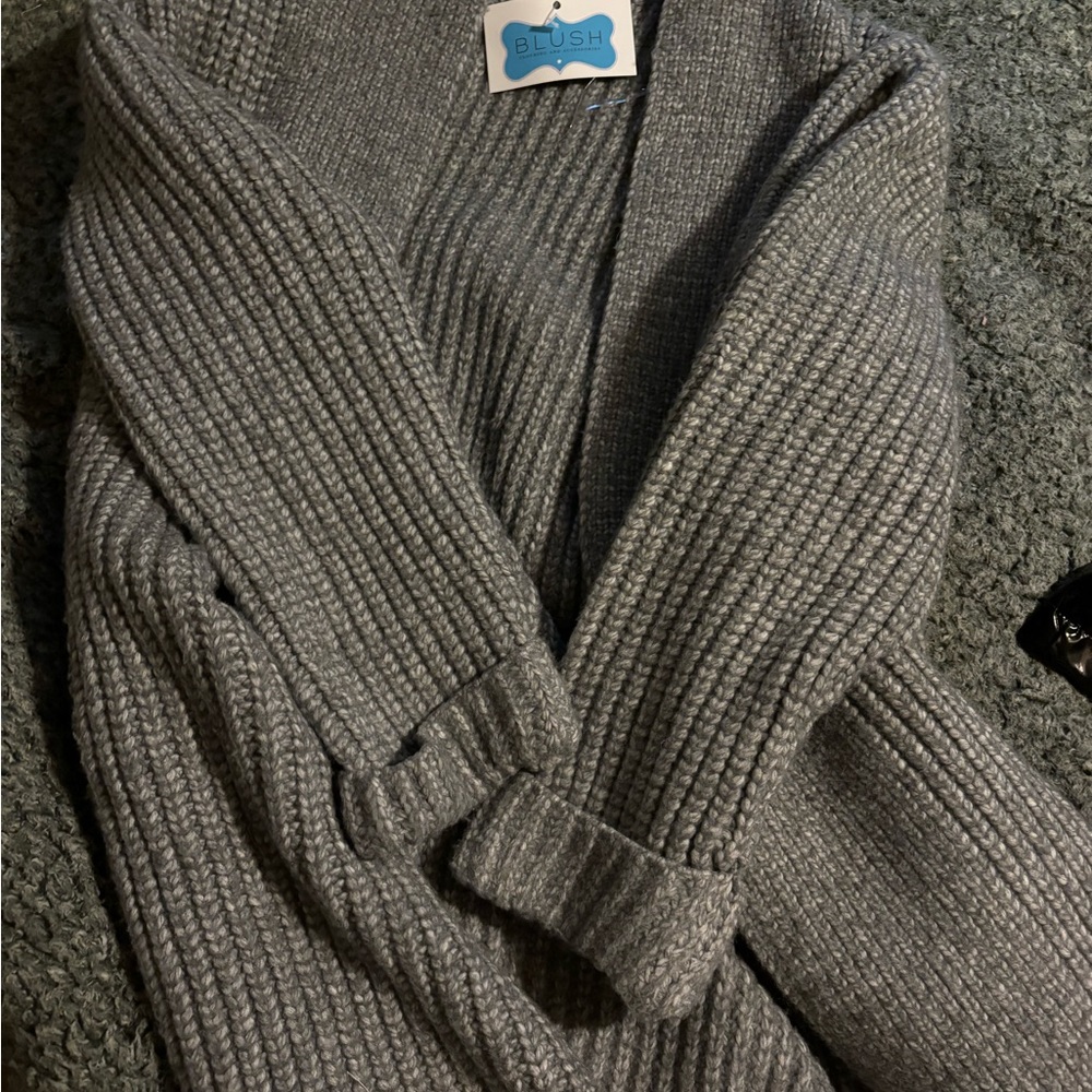 BE COOL Gray Chunky Knit Cardigan Sweater